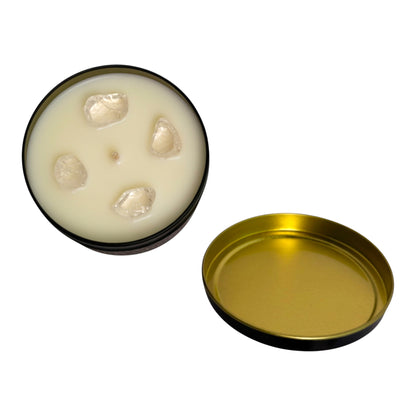 Golden Amber Grove Luxury Soy Wax Crystal Candle  8 oz